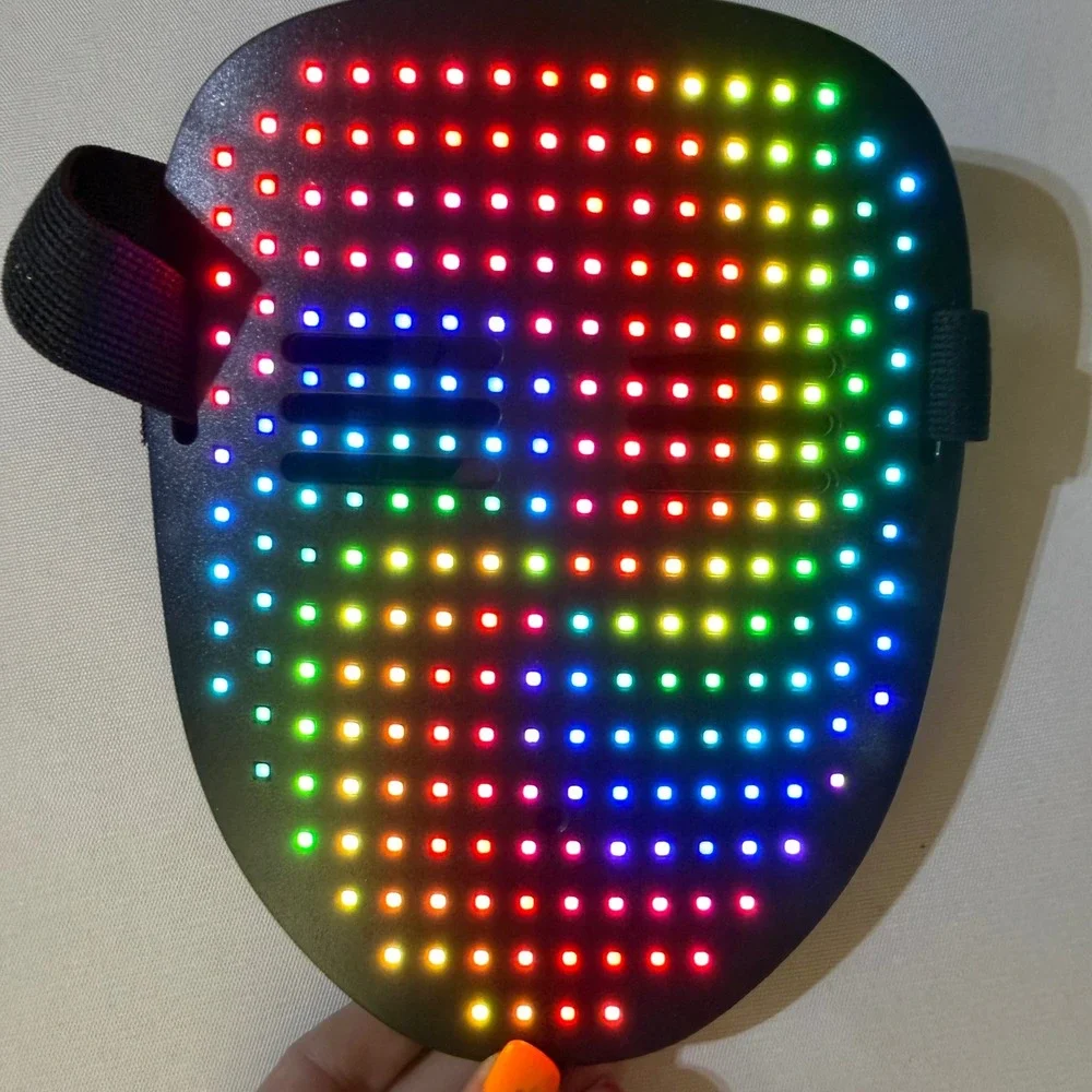 NWT LED Light Up Mask Gesture Sensing Voice Changer Halloween Cosplay
